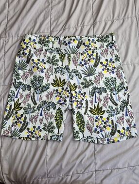 J. McLaughlin Masie Bermuda Shorts, Botanical Floral Amelia Cloth, Size 14